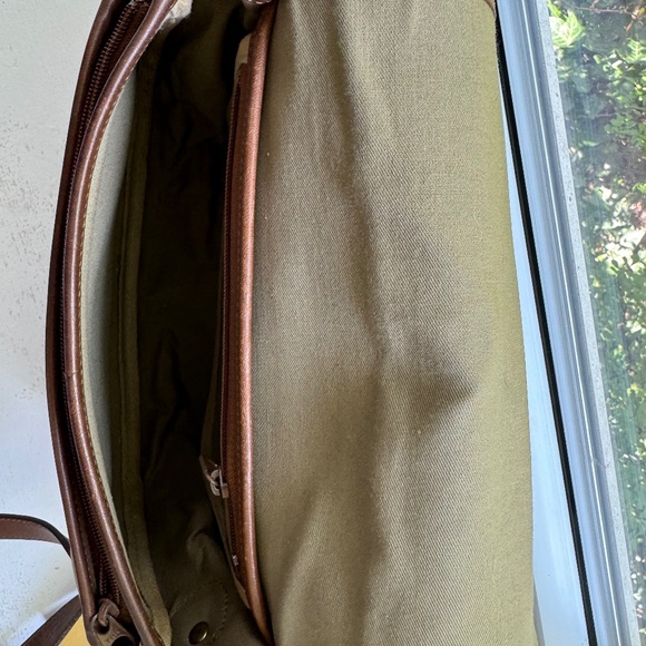 Ghurka Vintage No. 19 "The Pouch" khaki twill and leather purse - Picture 2 of 9